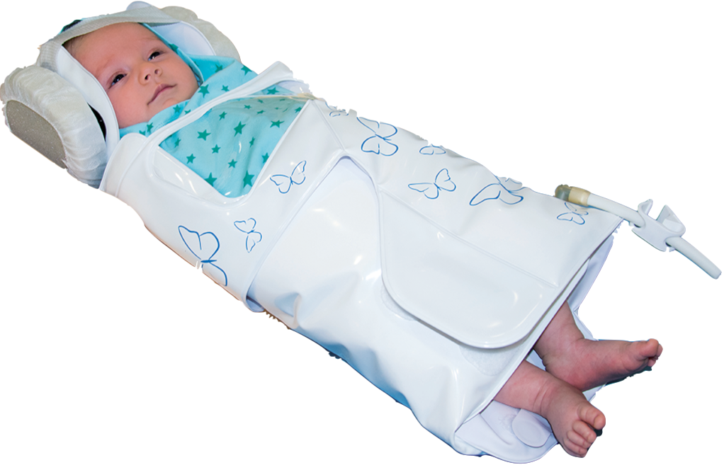 Produktbild von unserem BabyFix Cocoon mit einer Pupe.